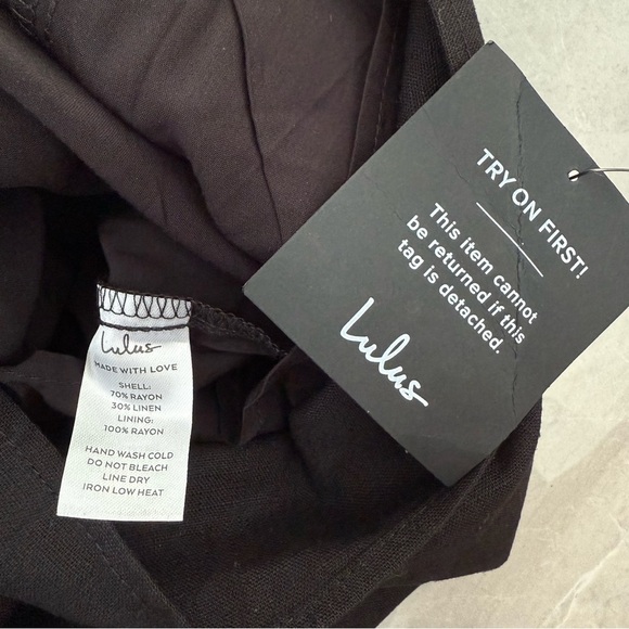 Women’s Lulus Tie and Low One Shoulder Knotted Skort Romper Linen Blend Small - Picture 13 of 16